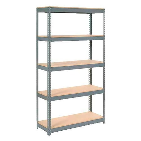 Global Industrial Extra Heavy Duty Shelving 48W x 12D x 72H With 5 Shelves, Wood Deck, Gry B2297160